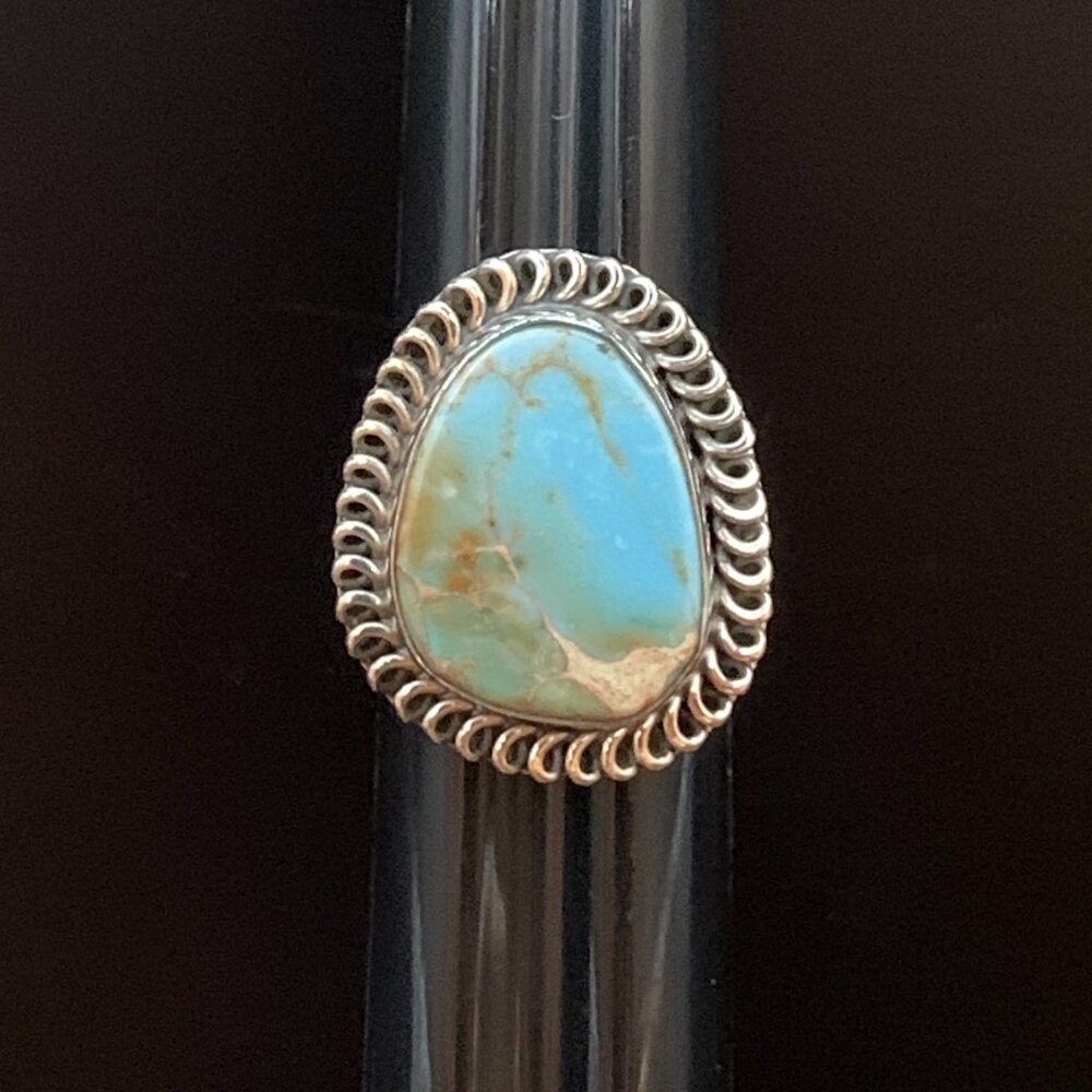 Sea Sediment Blue Green Stone Sterling Silver 925 Ring NEW Sz 6 J651 - Picture 2 of 10